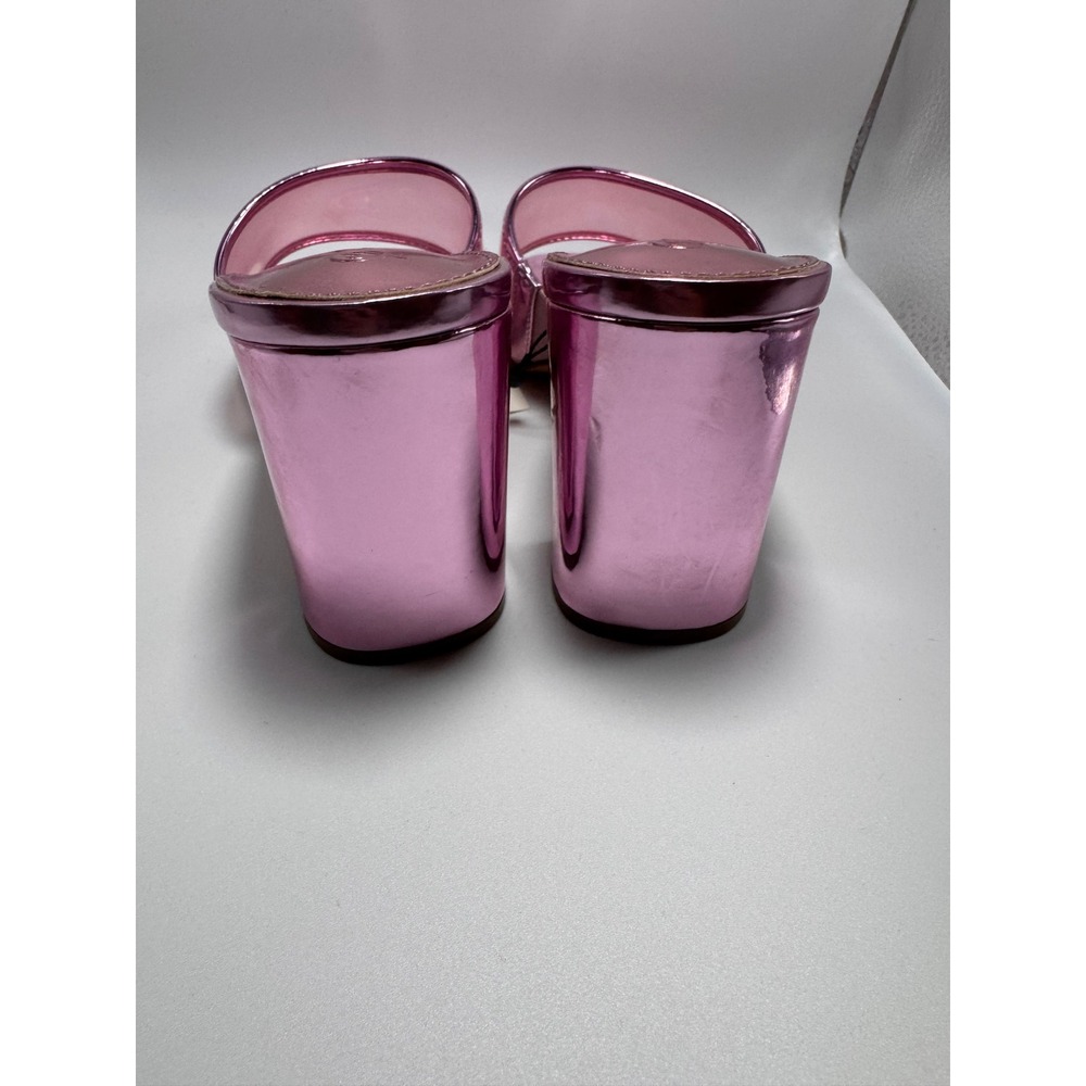 The Drop Avery Metallic Pink Transparent Strap Block Heel Mules Womens 6.5 NWOT - Picture 5 of 7